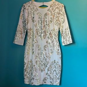 B. Darlin gold/cream dress